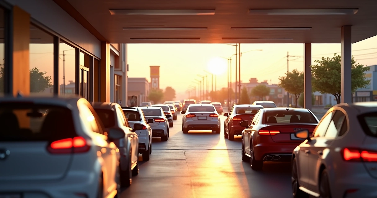 Drive-thru com painel de IA em restaurante 