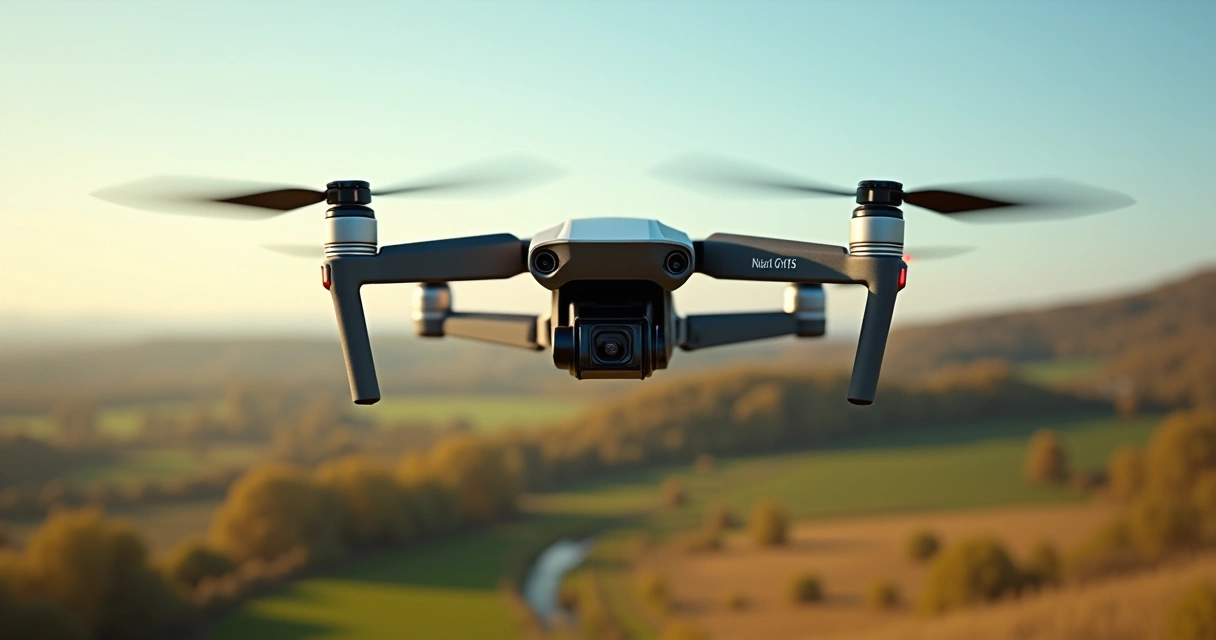 Drone sobrevoando terreno e capturando imagens 