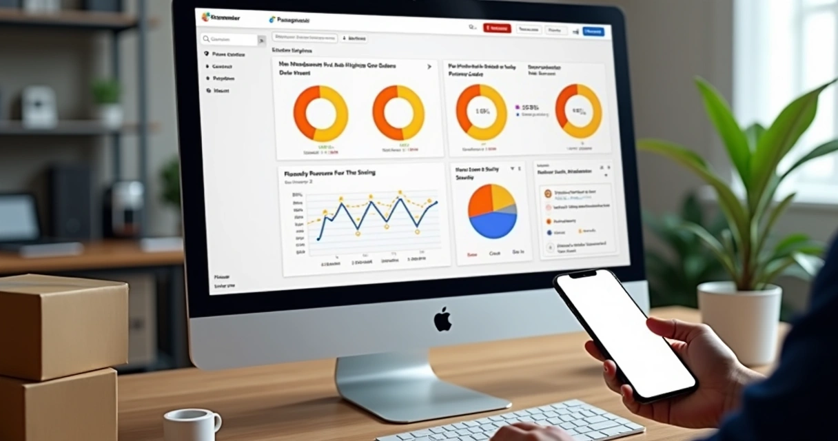 Tela de computador mostrando painel de dropshipping 