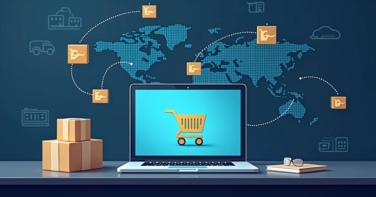Representação de dropshipping com loja online 