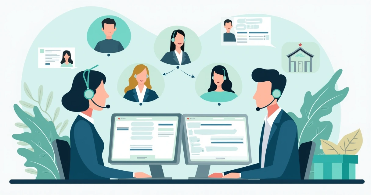 Equipe de suporte atendendo clientes de dropshipping ao mesmo tempo 