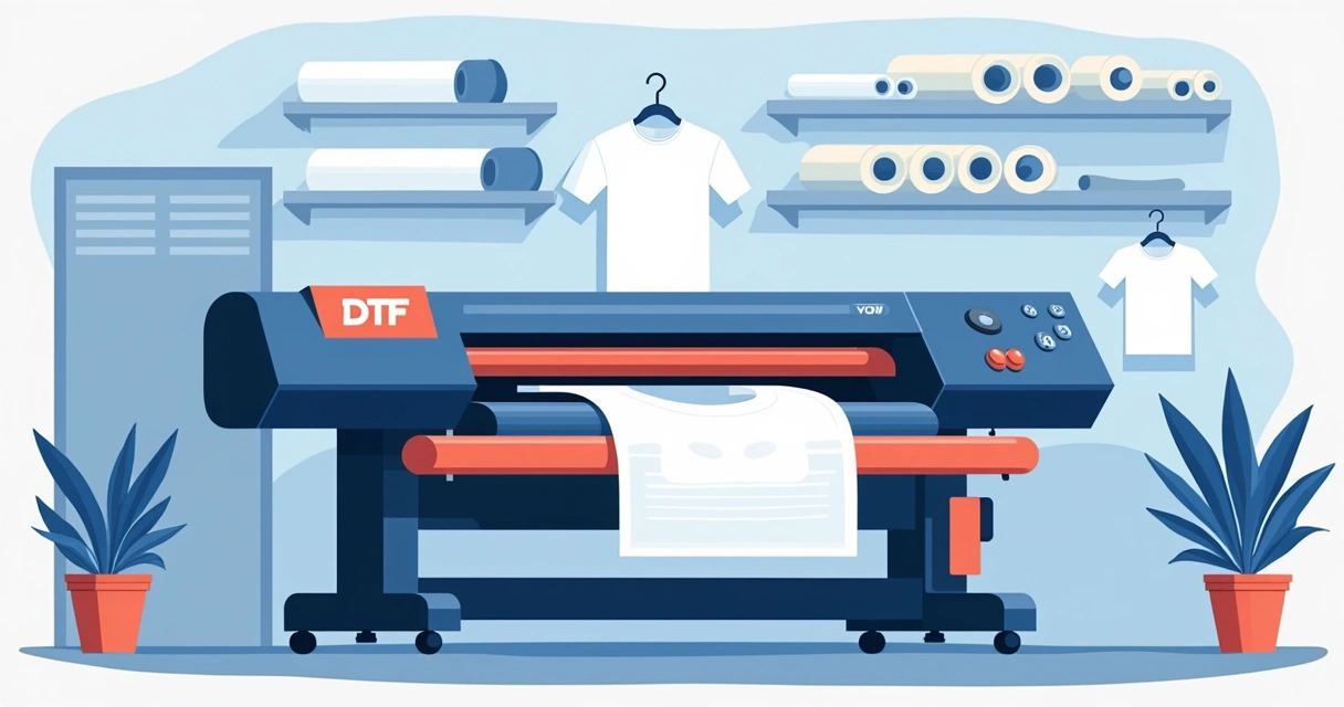 DTF estampando camiseta branca com desenho colorido