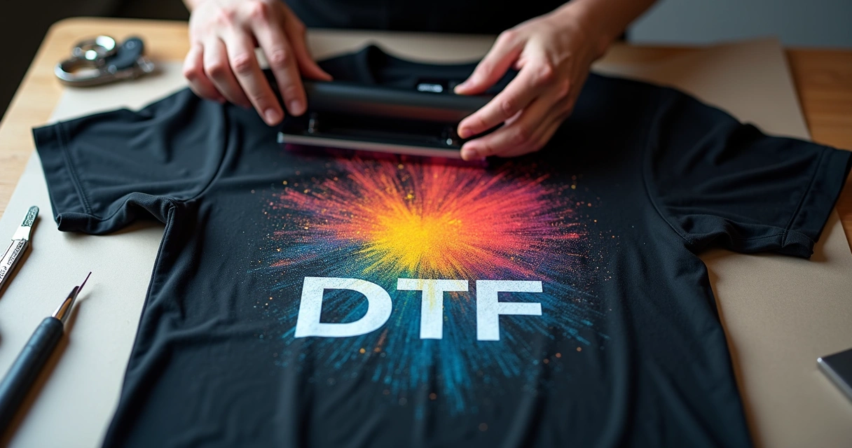 DTF aplicado em camiseta preta mostrando fidelidade fotográfica