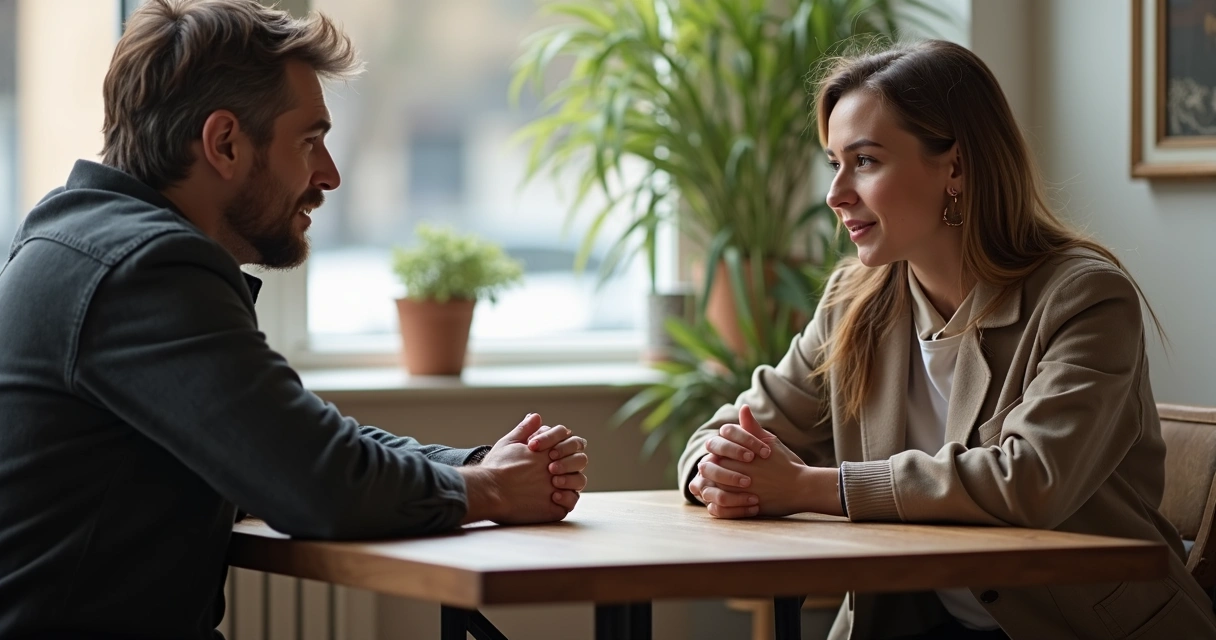 Pessoas sentadas conversando com respeito um com o outro 