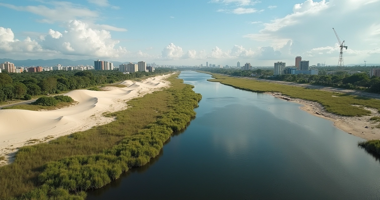 Dunas e manguezais próximos a área urbana 