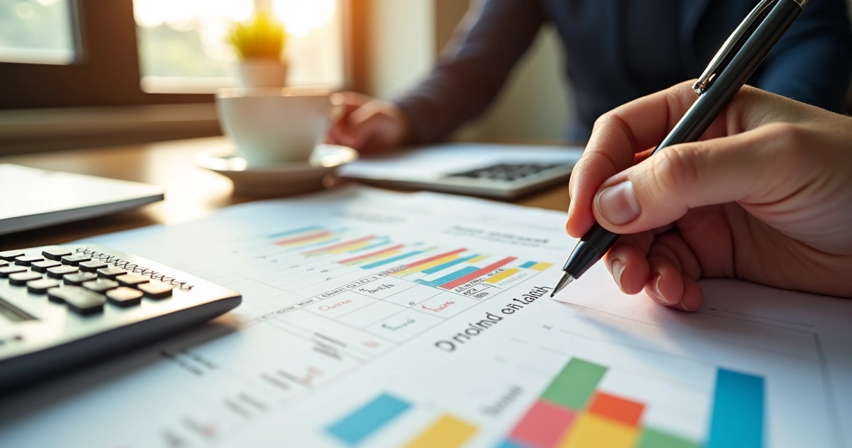 Planilha de fluxo de caixa empresarial com gráfico colorido de entradas e saídas 
