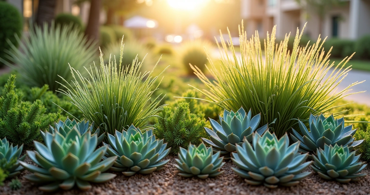 Group of dust-resistant garden plants side by side 