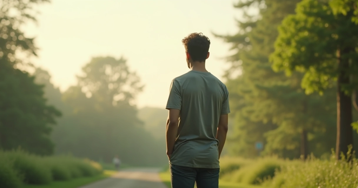 Pessoa olhando para o horizonte, pensativa, refletindo sobre suas próprias dúvidas.