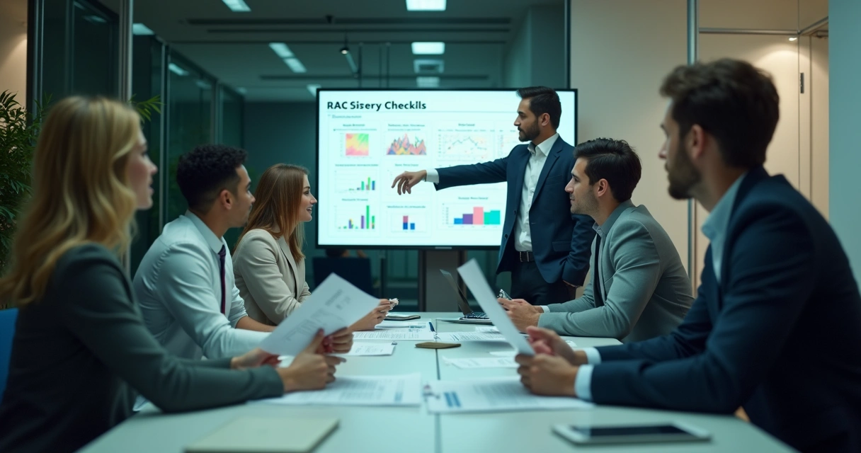 Equipe conversando em reunião sobre RACs 