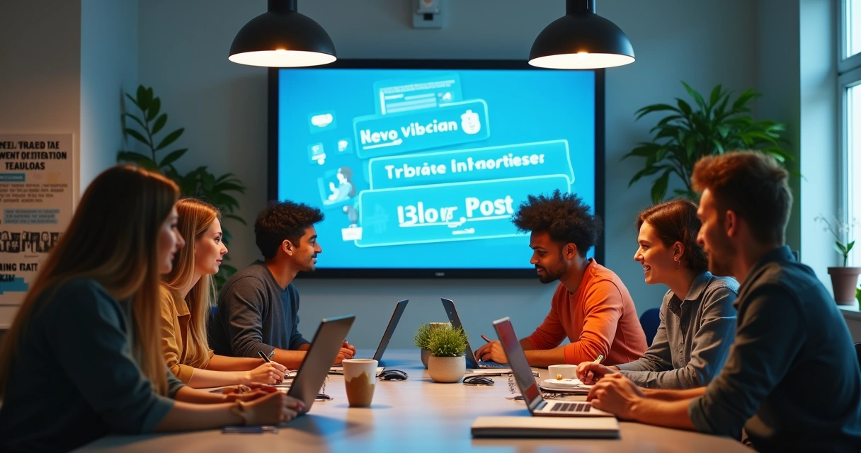 Equipe de marketing transformando dúvidas de vendas em post de blog 