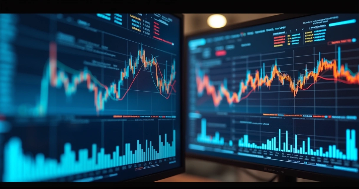 Side-by-side comparison of dynamic risk management and standard bank hedge products on digital screens 