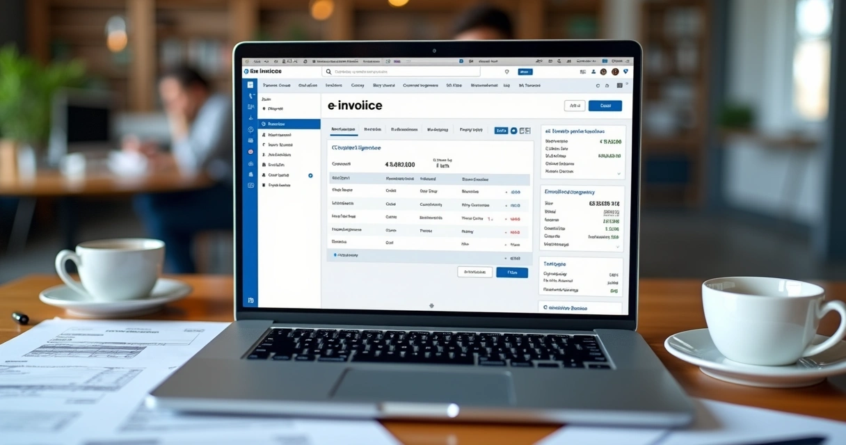 E-invoicing dashboard showing EU compliance features 