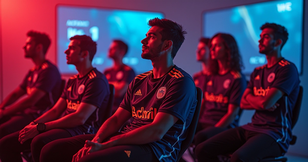 Equipe de e-sports comemorando vitória em competição 