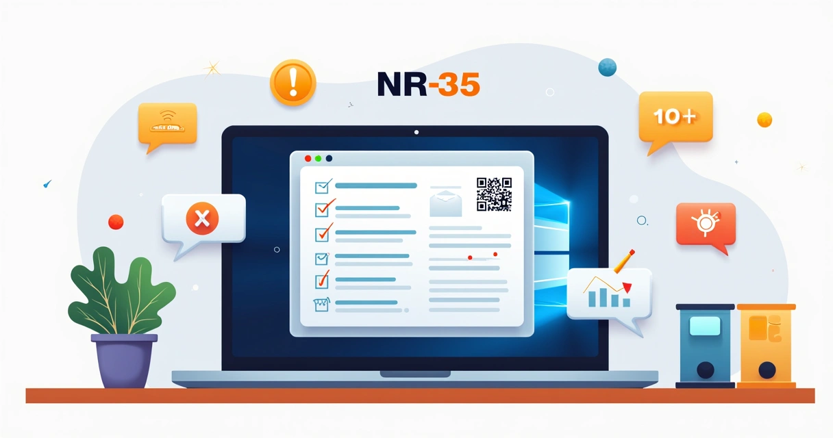 Ambiente EAD com conteúdo NR-35 e certificado digital na tela 