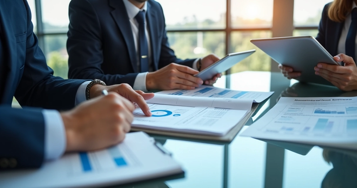 Attorney and consultants reviewing an EB-5 case file