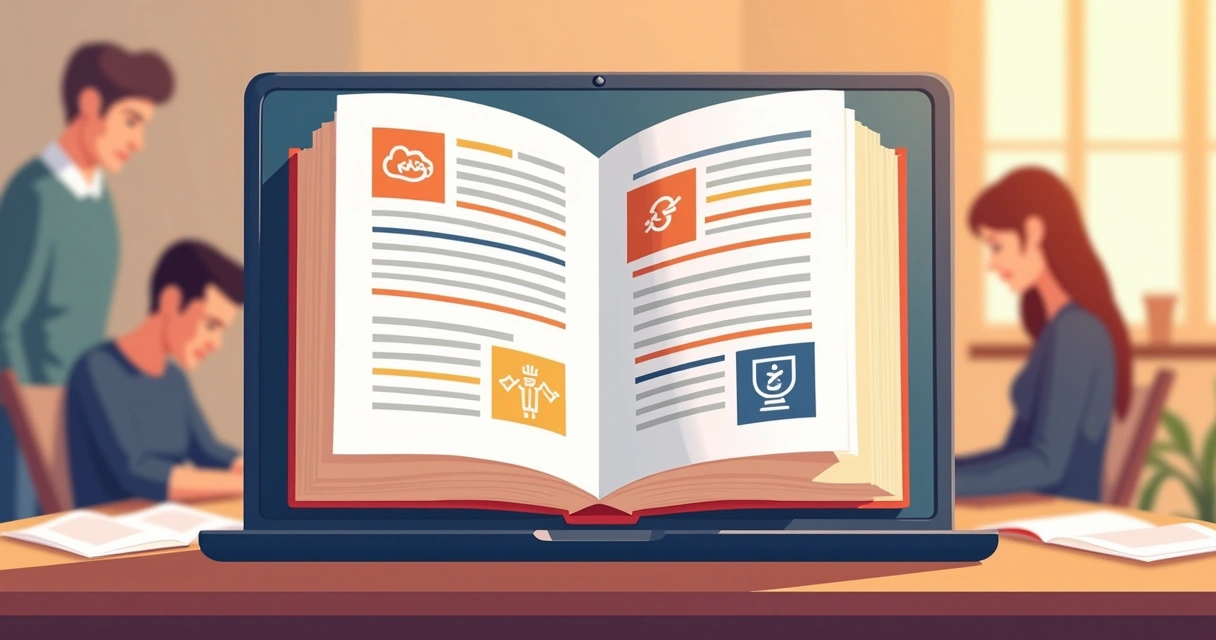 E-book digital mostrando as marcas de duas empresas distintas colaborando no conteúdo 