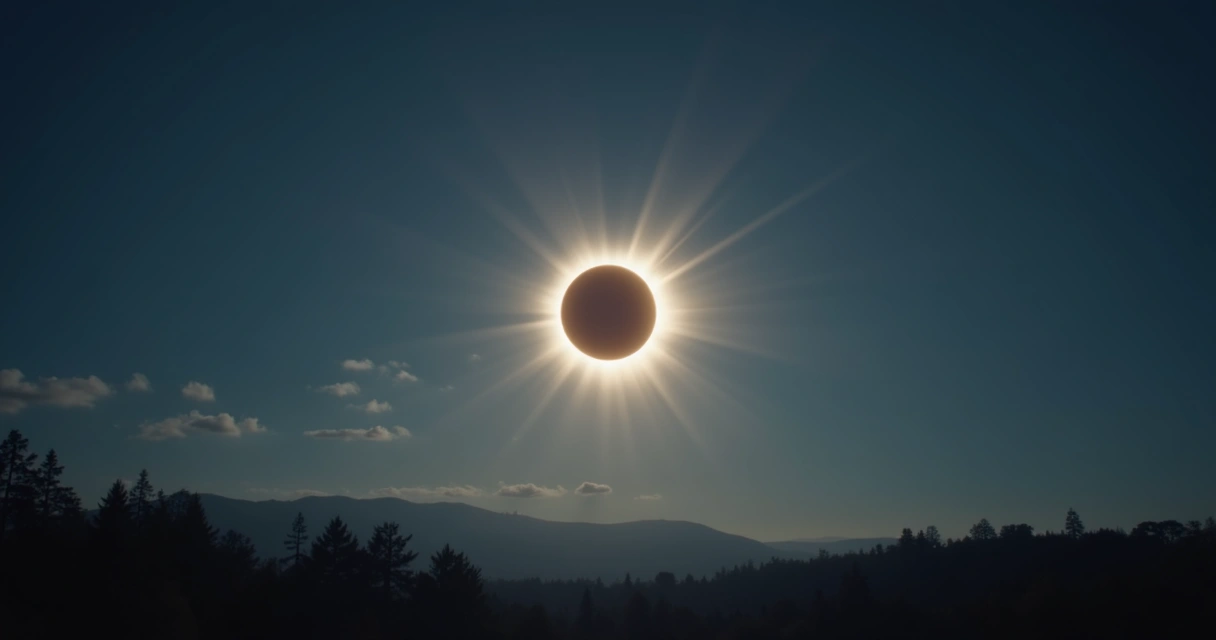 Eclipse solar parcial visto no céu 