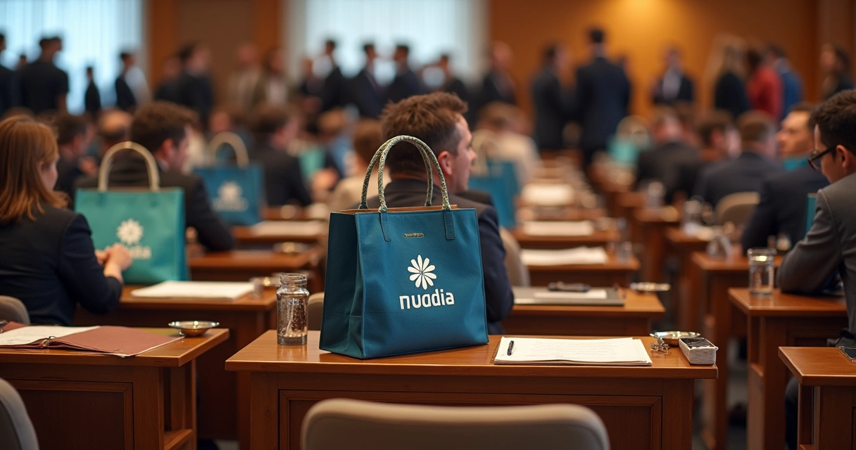 Sacolas ecobags distribuídas em evento corporativo 