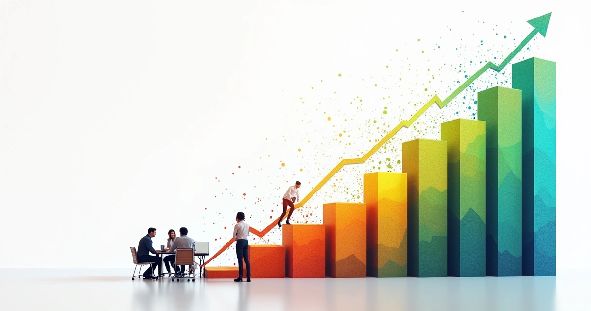 Gráfico de barras mostrando economia de tempo e recursos financeiros para equipes empresariais 