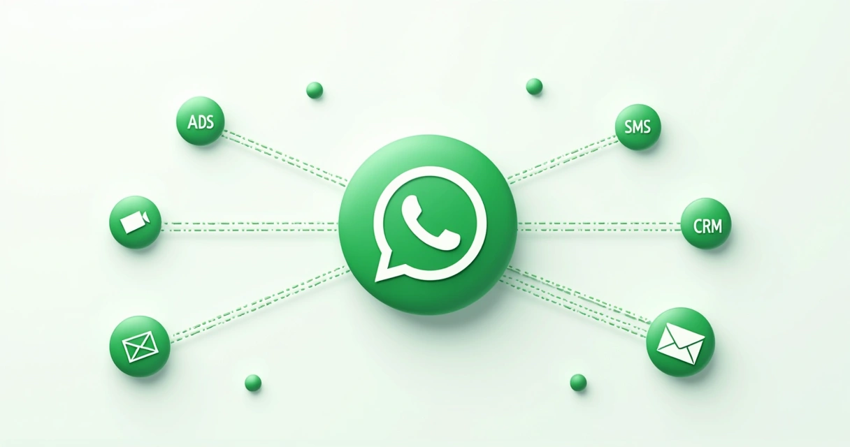 Diagrama de canais ligados ao WhatsApp