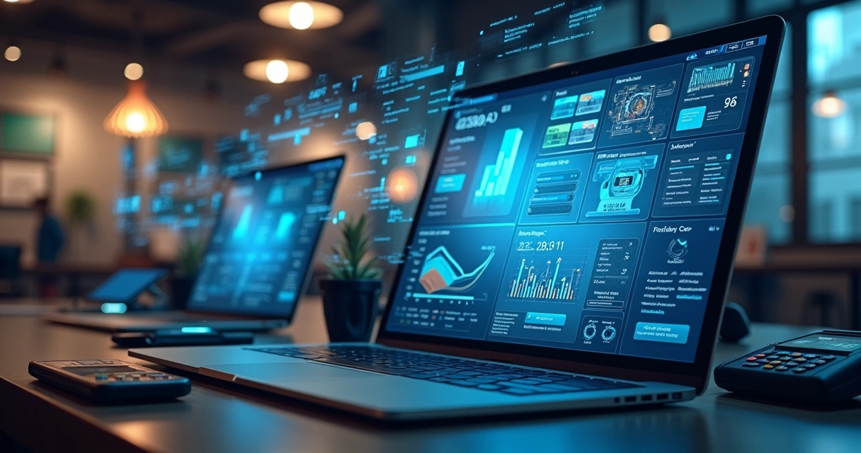 Painel mostrando operações com Pix, boletos, maquininhas e integrações API 