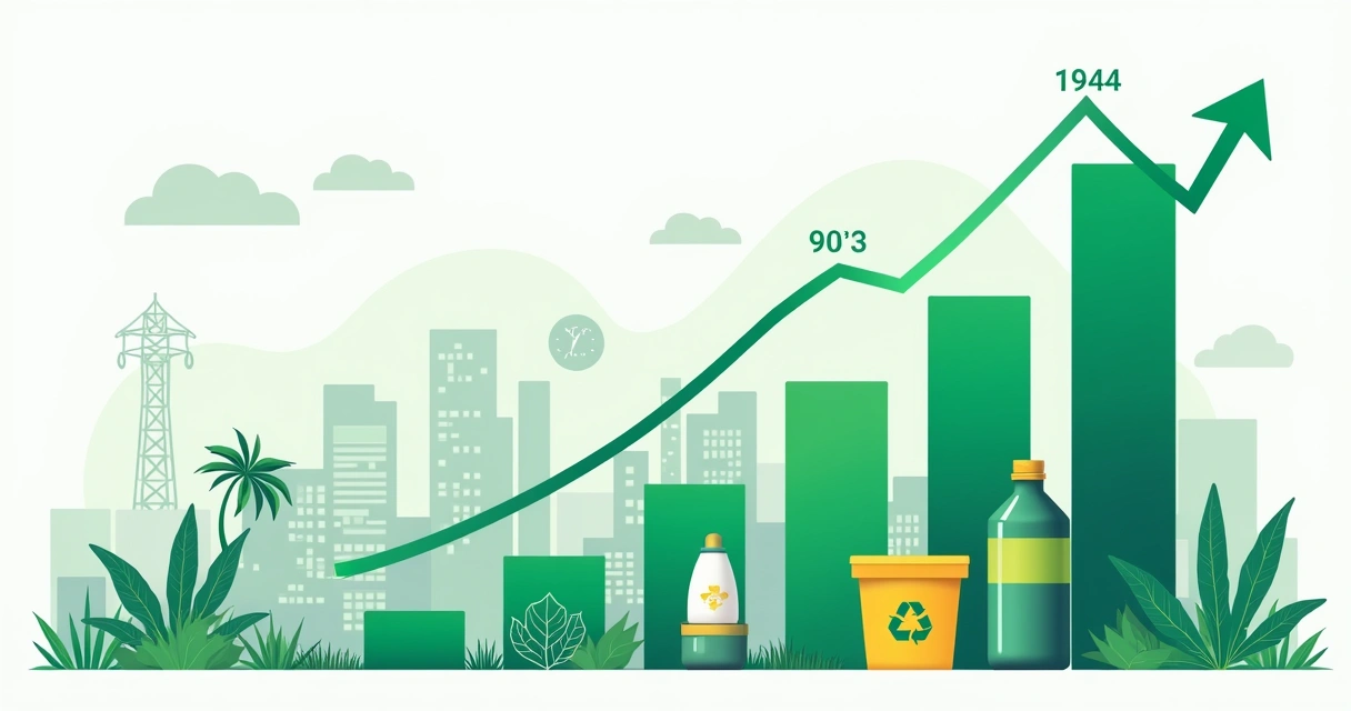 Gráfico mostra evolução de projetos de reciclagem após LIR 