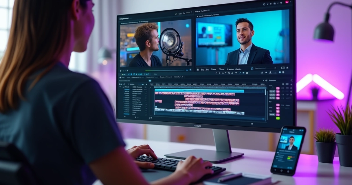 Editing panel for Shorts with automatic subtitles and cuts
