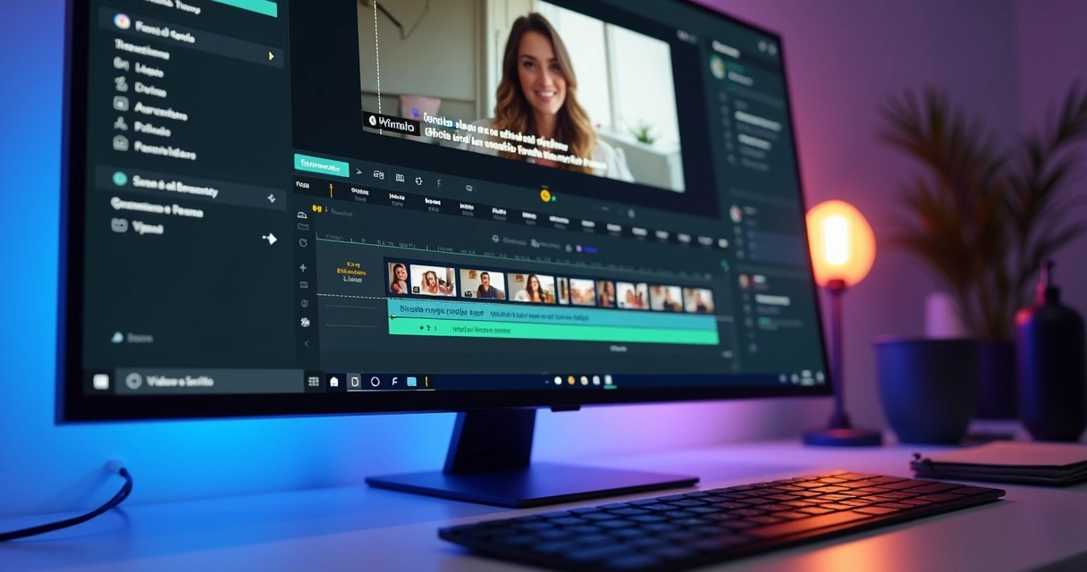 Video editing interface with subtitles and face tracking 