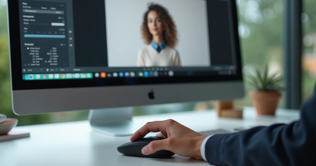 Edição digital de foto de produto no computador 