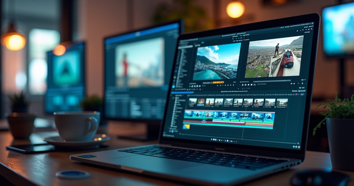 Digital video editor using AI interface on large screen