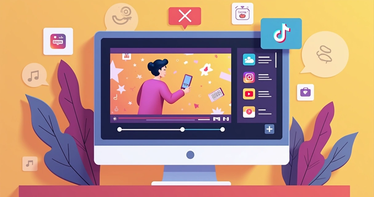 Vídeo sendo editado automaticamente para redes sociais 