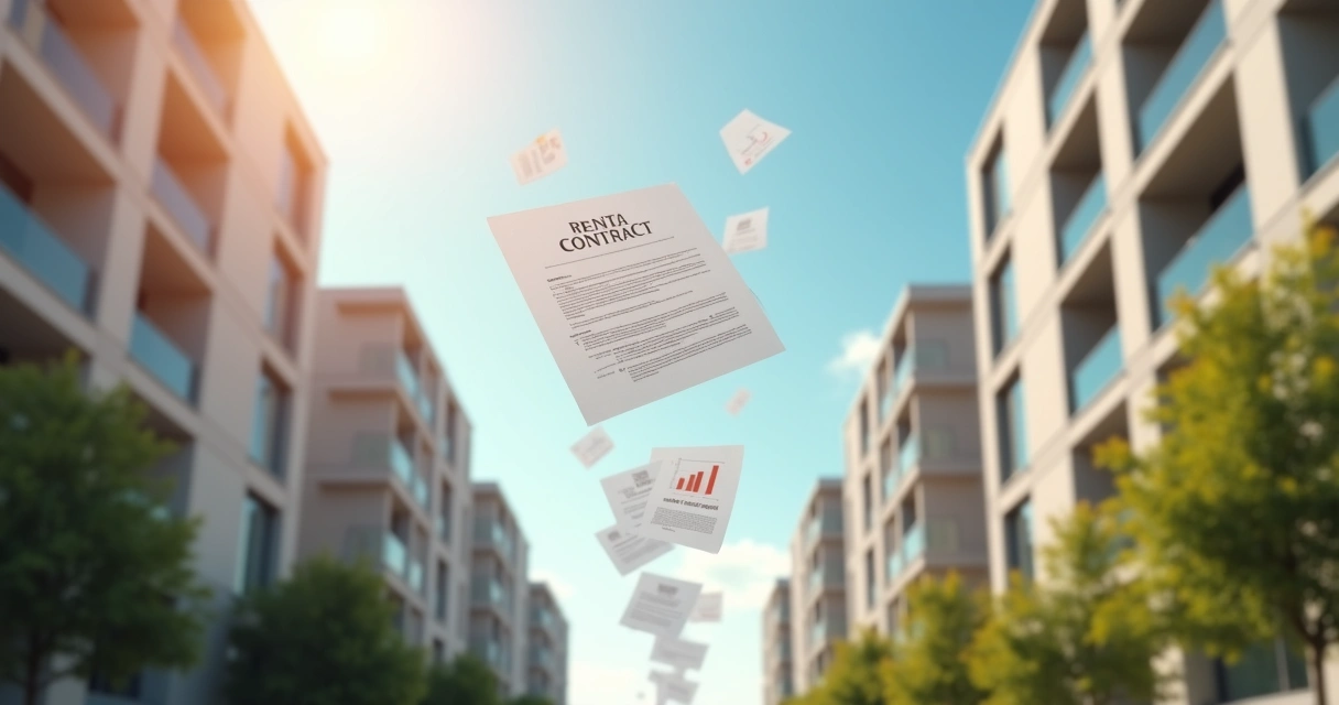Prédios residenciais com contratos de locação destacados 