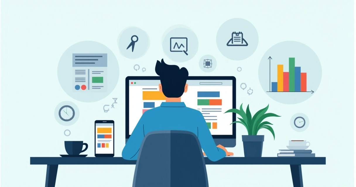 Editor de páginas arrasta e solta responsivo em um monitor 