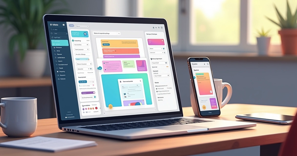 Tela do editor visual do Bubble, mostrando componentes em uma página 
