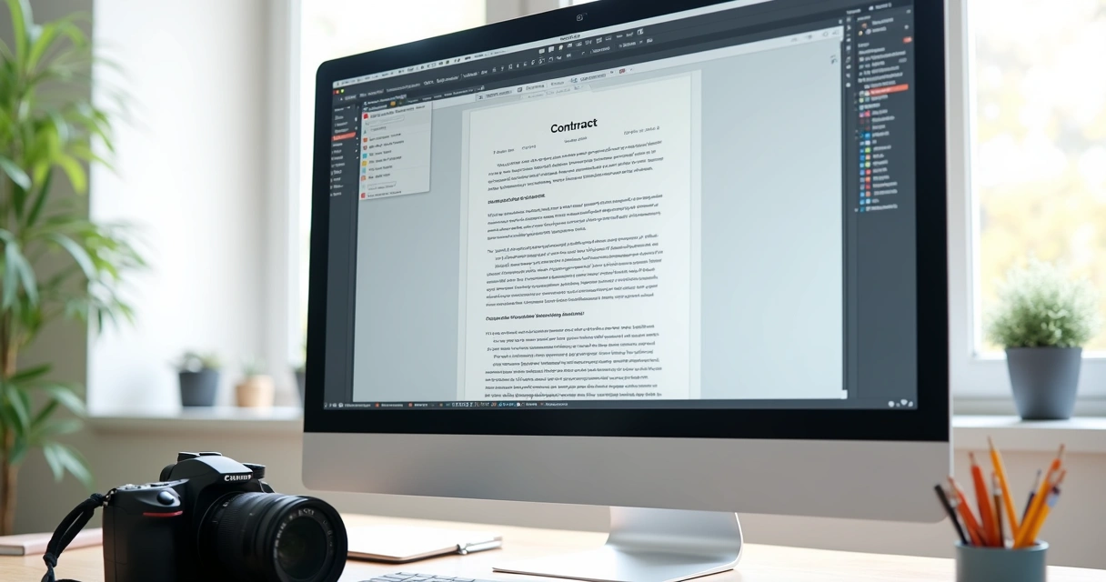 Tela de sistema de gestão de contratos de fotografia 