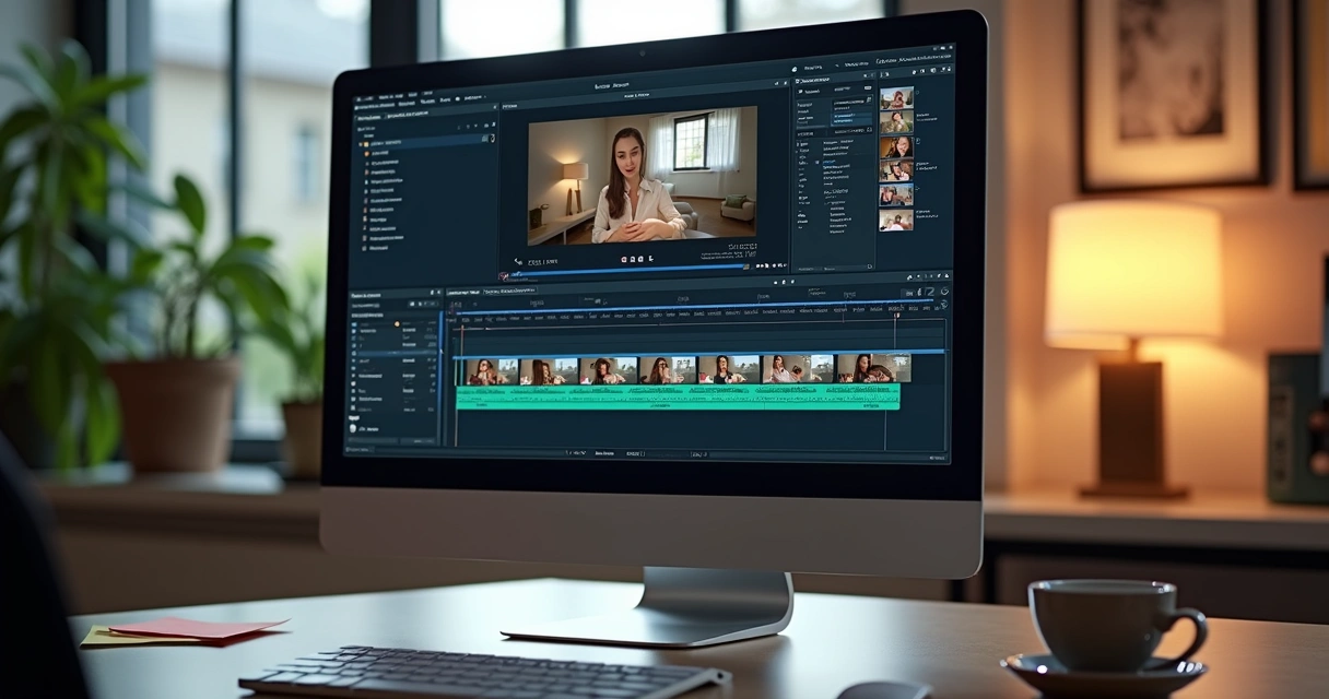Editor de cortes de vídeo mostrando múltiplos clipes criados a partir de uma live 