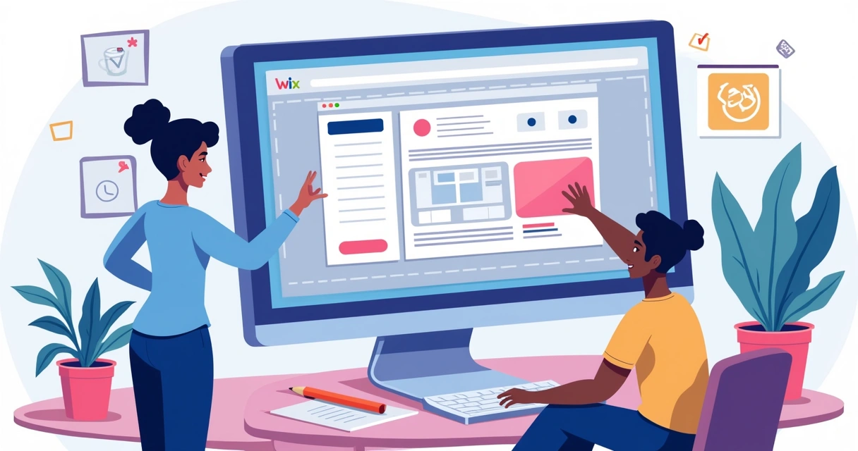 Página de edição visual de site arrastando elementos na tela 