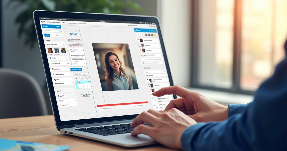 Tela do editor Wix com sistema de arrastar e soltar elementos 