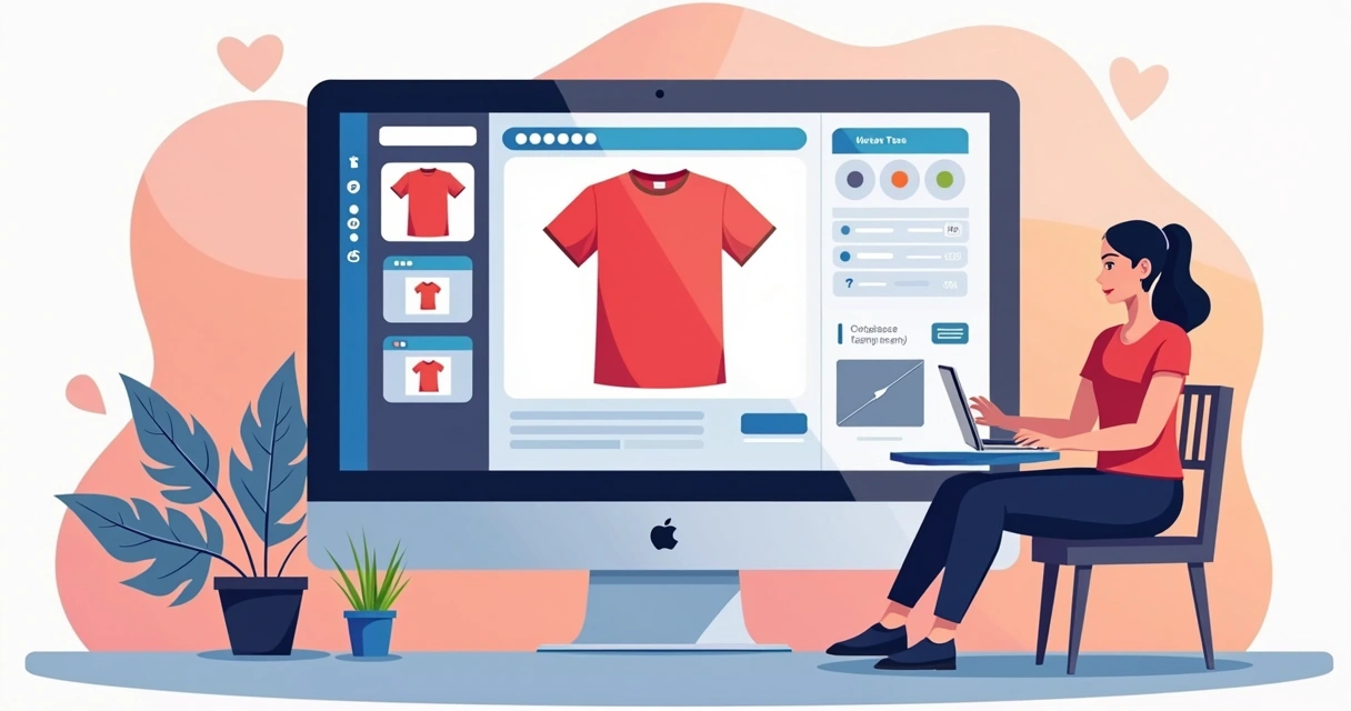 Editor de estampas online com mockup de camiseta personalizada 