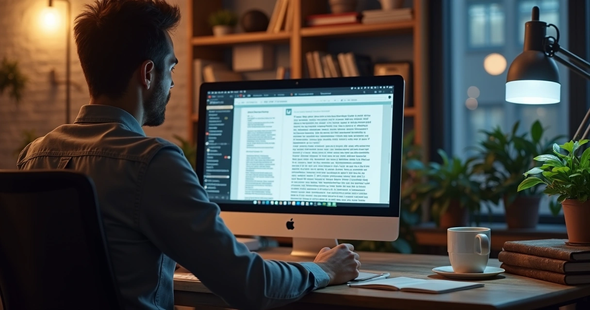 Editor revisando texto gerado por IA 