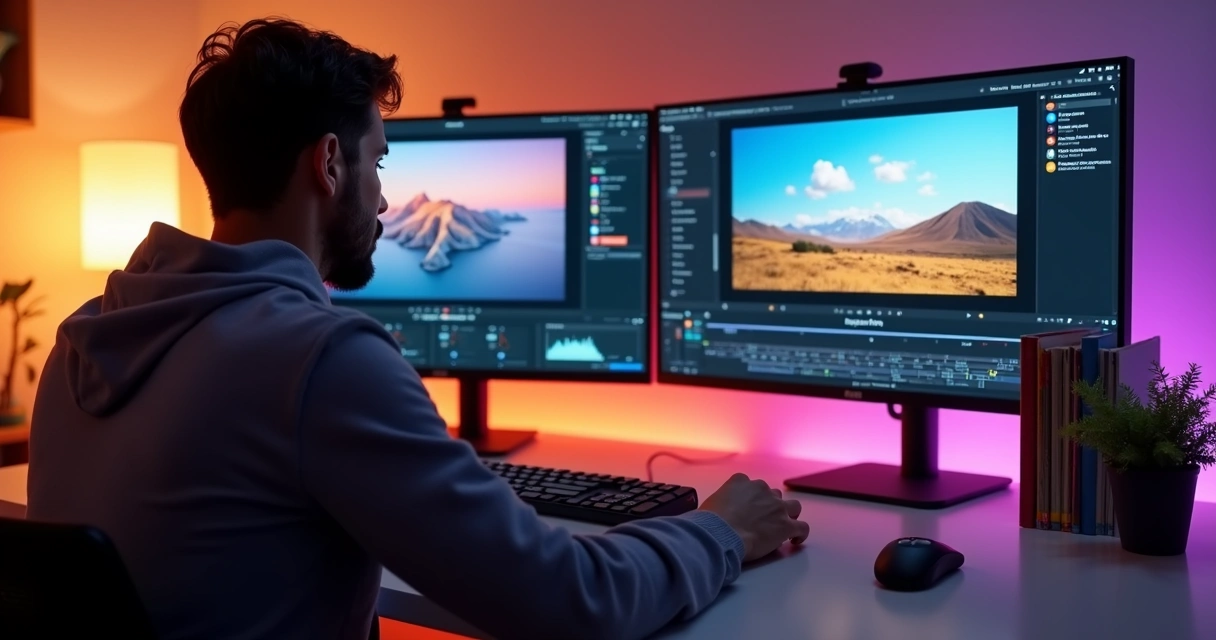 Editor de vídeo usando IA para criar cortes curtos em tela dividida