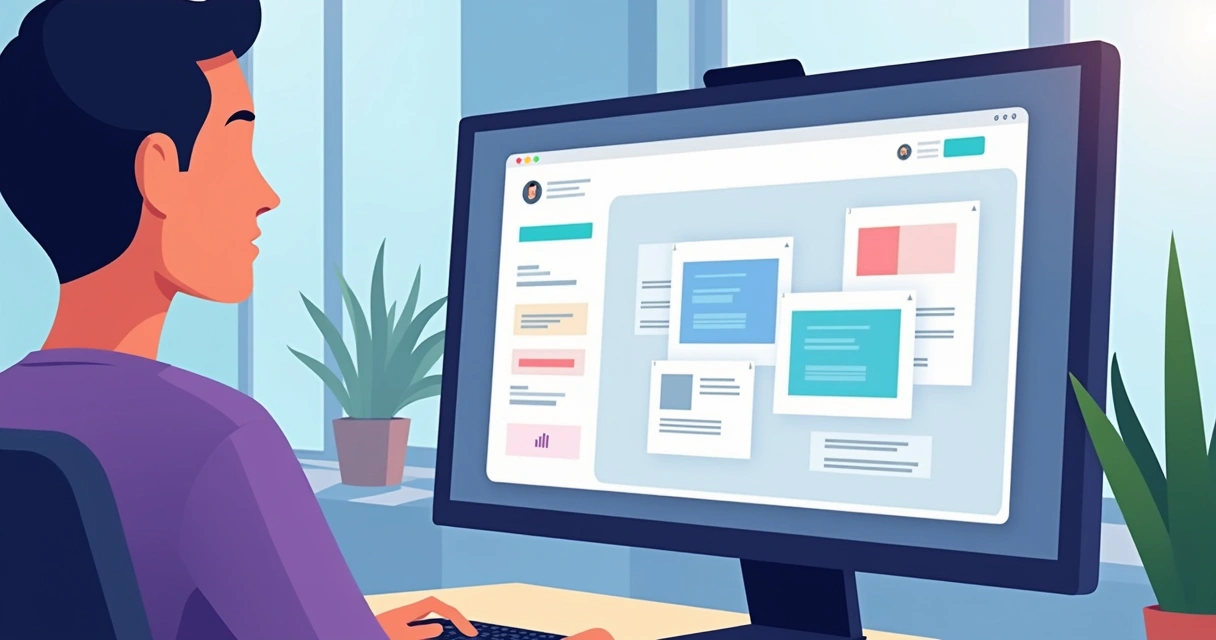 Editor visual de landing page com elementos arrastáveis e carregamento rápido