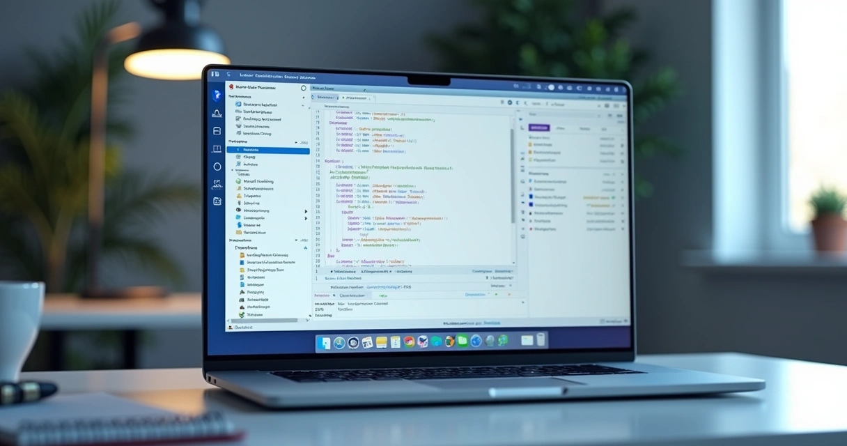 Editor de programação na nuvem aberto no navegador com terminal lateral