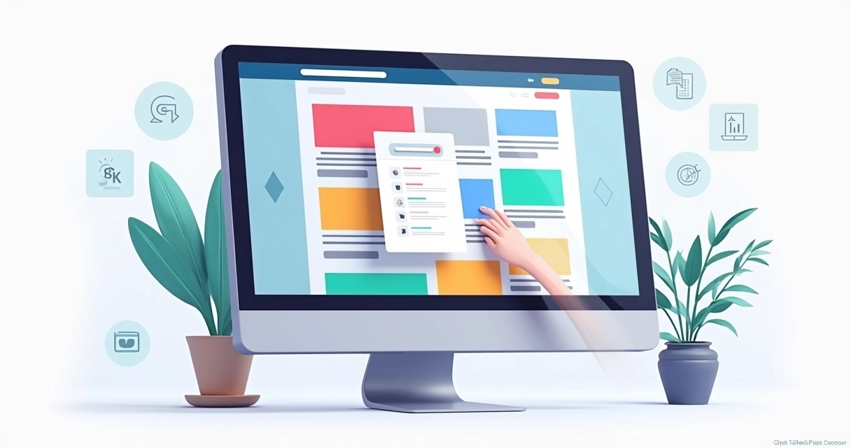 Editor intuitivo do GreatPages com recursos de arrastar e soltar elementos 