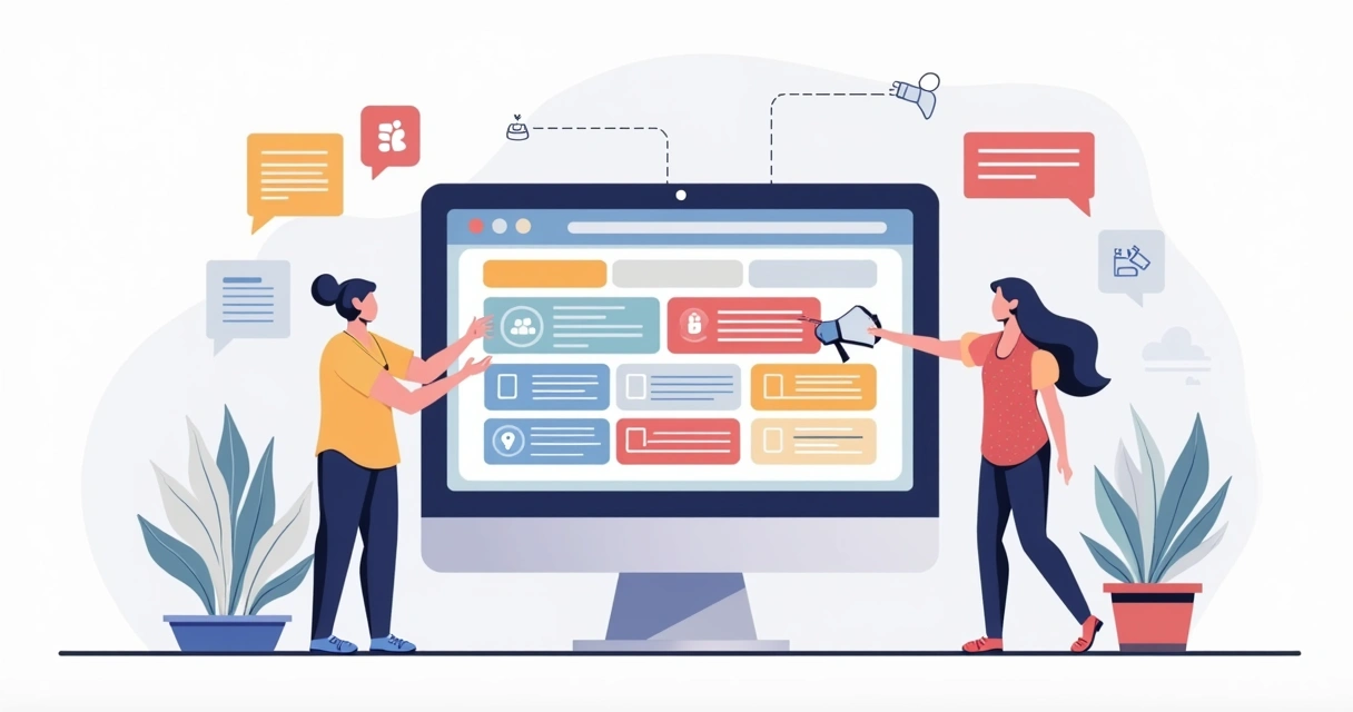 Interface de editor de sites com recurso arrasta-e-solta sendo utilizado 