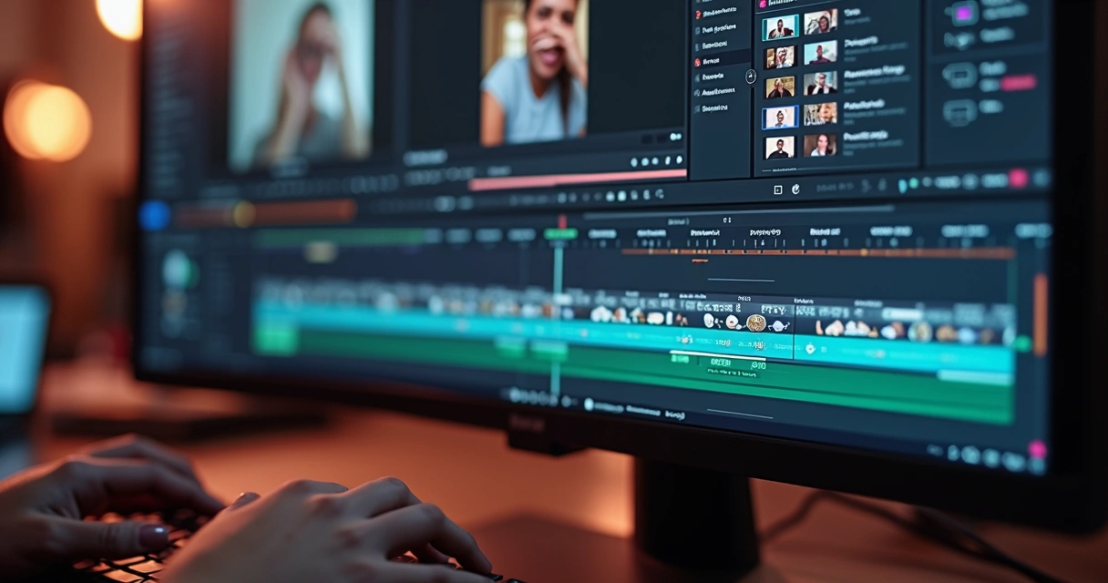 Video editor with automatic subtitles and face tracking 