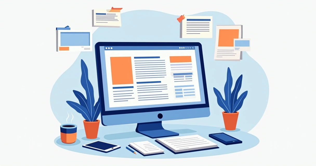 Interface de edição visual de blog em plataforma online 