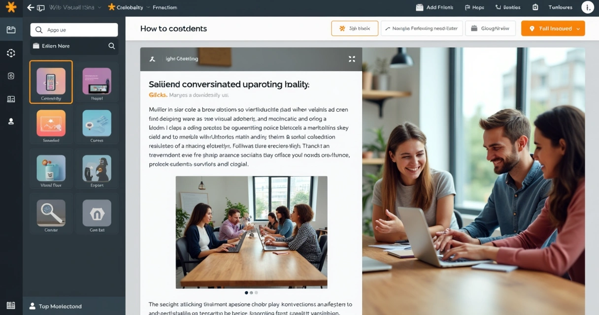 Editor visual do Wix com elementos sendo arrastados 