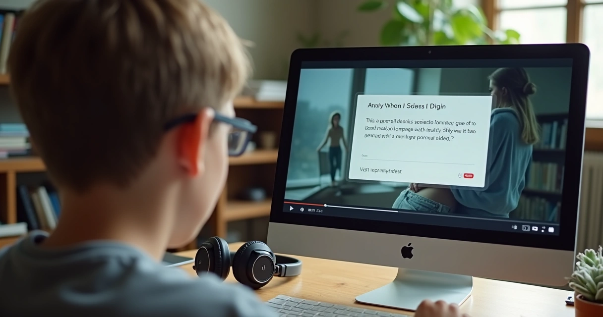 Vídeo educativo com perguntas interativas para alunos responderem. 