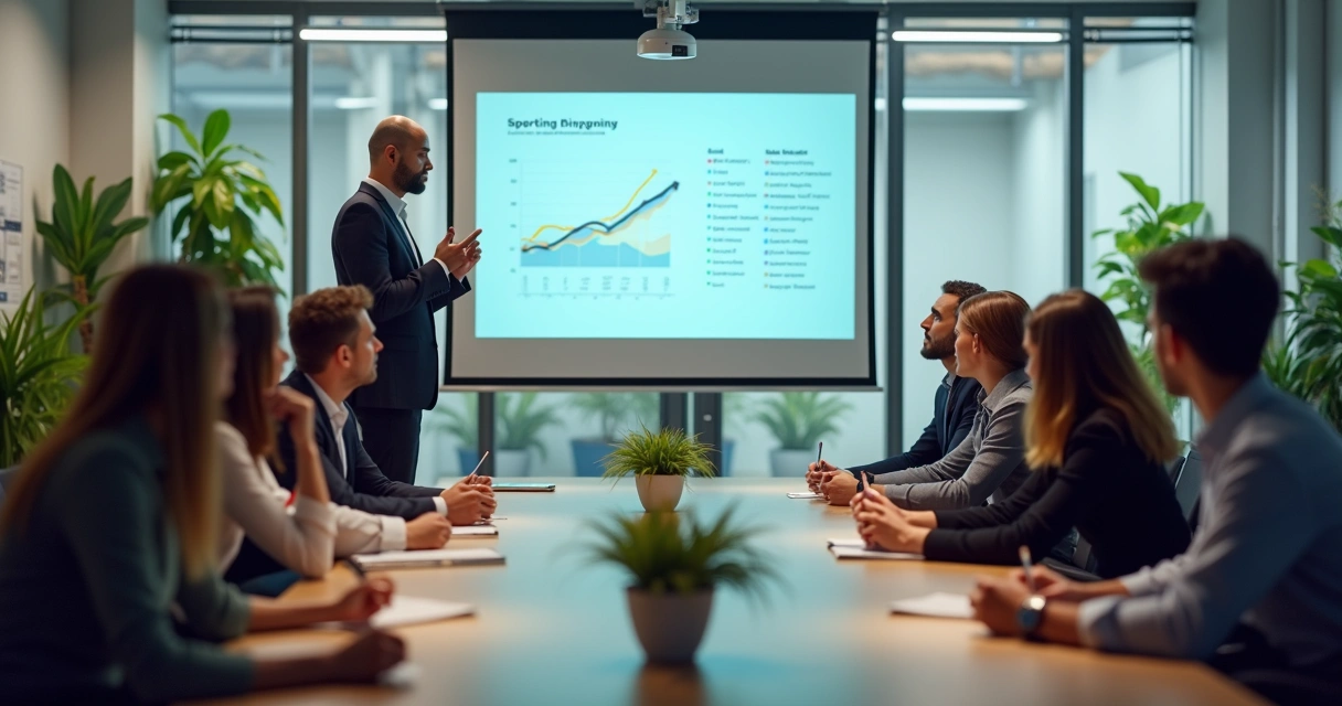 Equipe recebendo treinamento sobre educação financeira empresarial 